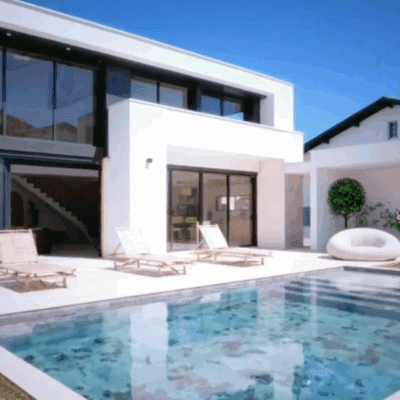 Maison contemporaine d’architecte à Anglet, extérieure avec piscine , sur la Côte basque