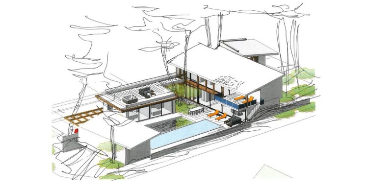 Plan de la villa d'architecte à Anglet - Quartier Chiberta