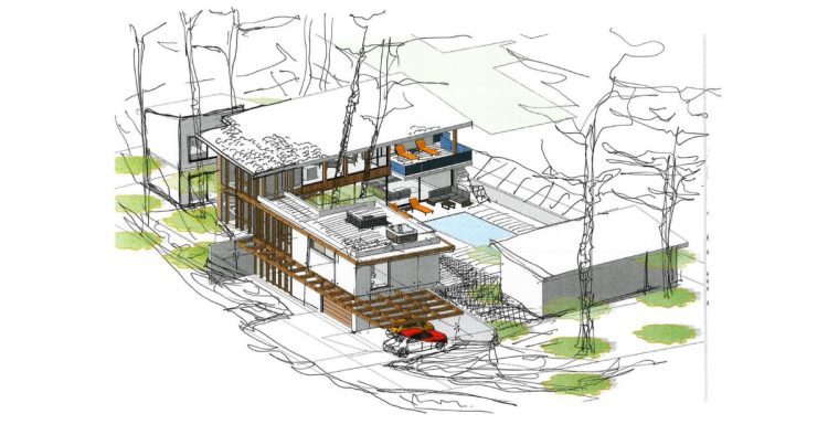 Plan de la villa contemporaine à Anglet, quartier Chiberta