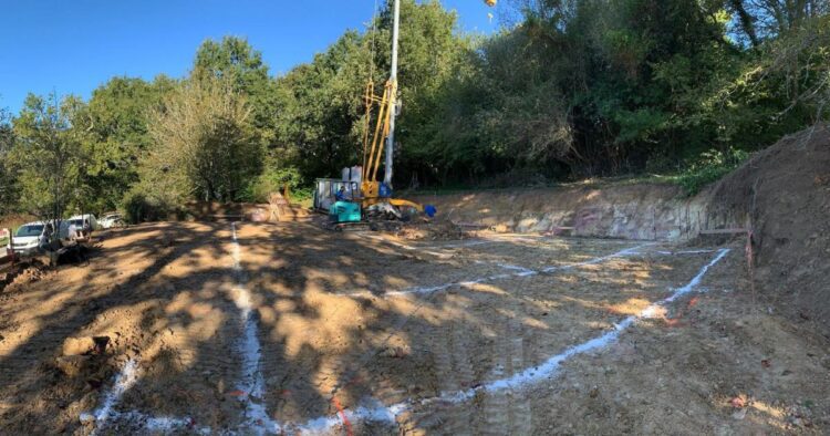 Photographie vue extérieur du chantier en cours de la villa