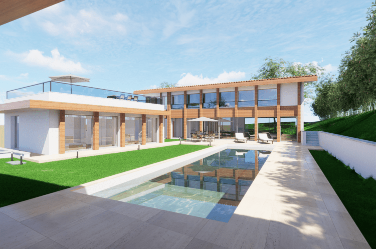 Vue extérieure de la villa d'architecte à Anglet, Quartier Chiberta