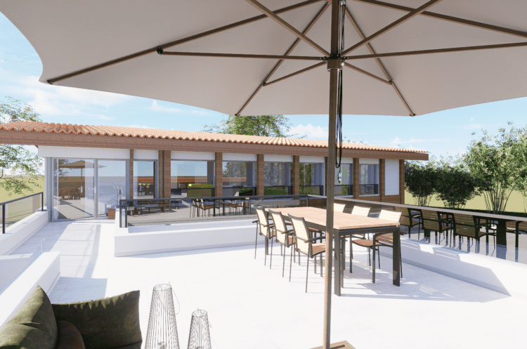 Vue extérieure de la villa d'architecte à Anglet, Quartier Chiberta