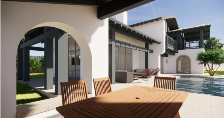 Vue extérieure de la villa d'architecte à Anglet, Quartier Chiberta