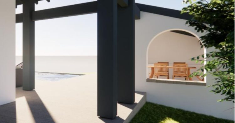 Vue extérieure de la villa d'architecte à Anglet, Quartier Chiberta