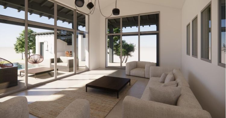 Vue intérieur de la villa d'architecte à Anglet, Quartier Chiberta