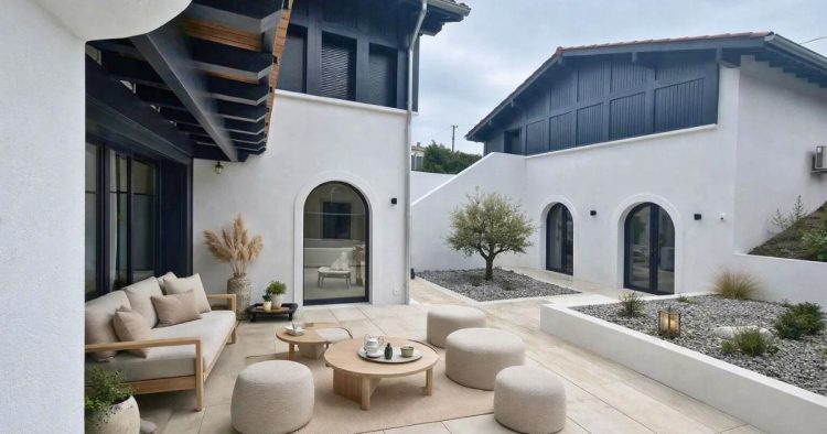 Vue extérieur du chantier de la villa d'Anglet, quartier Chiberta