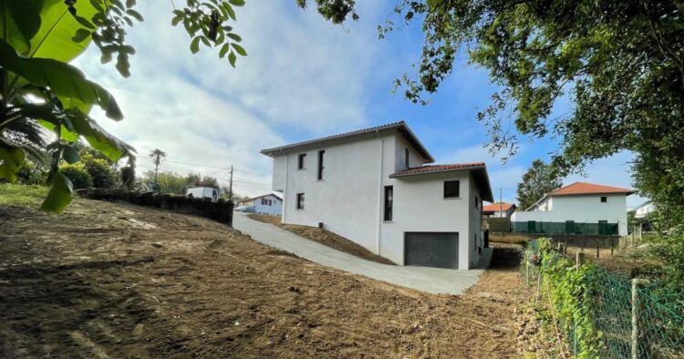 Photographie extérieure chantier villa d'architecte Bayonne