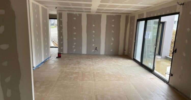 Photographie intérieure chantier villa d'architecte Bayonne