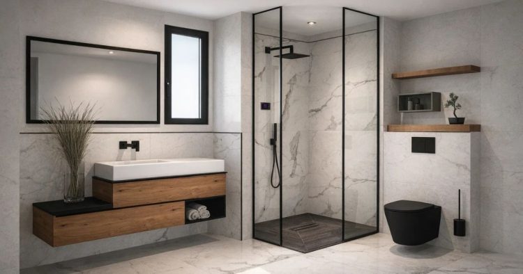 Villa contemporaine, au centre de Bassussarry, salle de bain, Pays basque 2