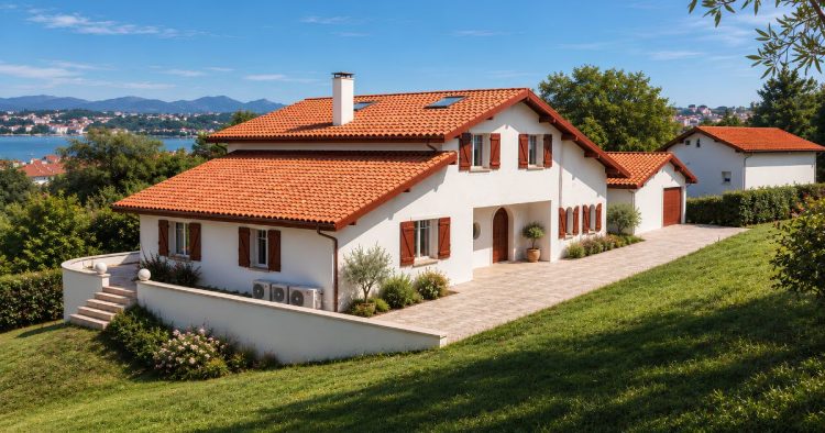 Vue extérieure. Villa de prestige à Chantaco – Charme basque revisité 2