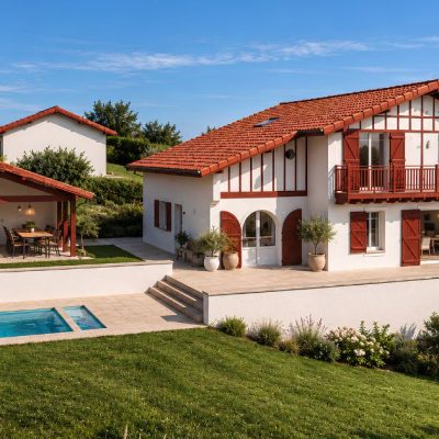 villa de prestige à Saint-Jean-de-Luz – vu extérieure. Villa de prestige à Chantaco – Charme basque revisité 1
